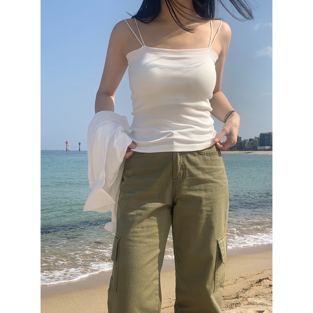 🇰🇷［韓妞穿搭-現貨］A047 98度C Bar細肩帶背心 98doci 背心 細肩 上衣 bar top-細節圖8