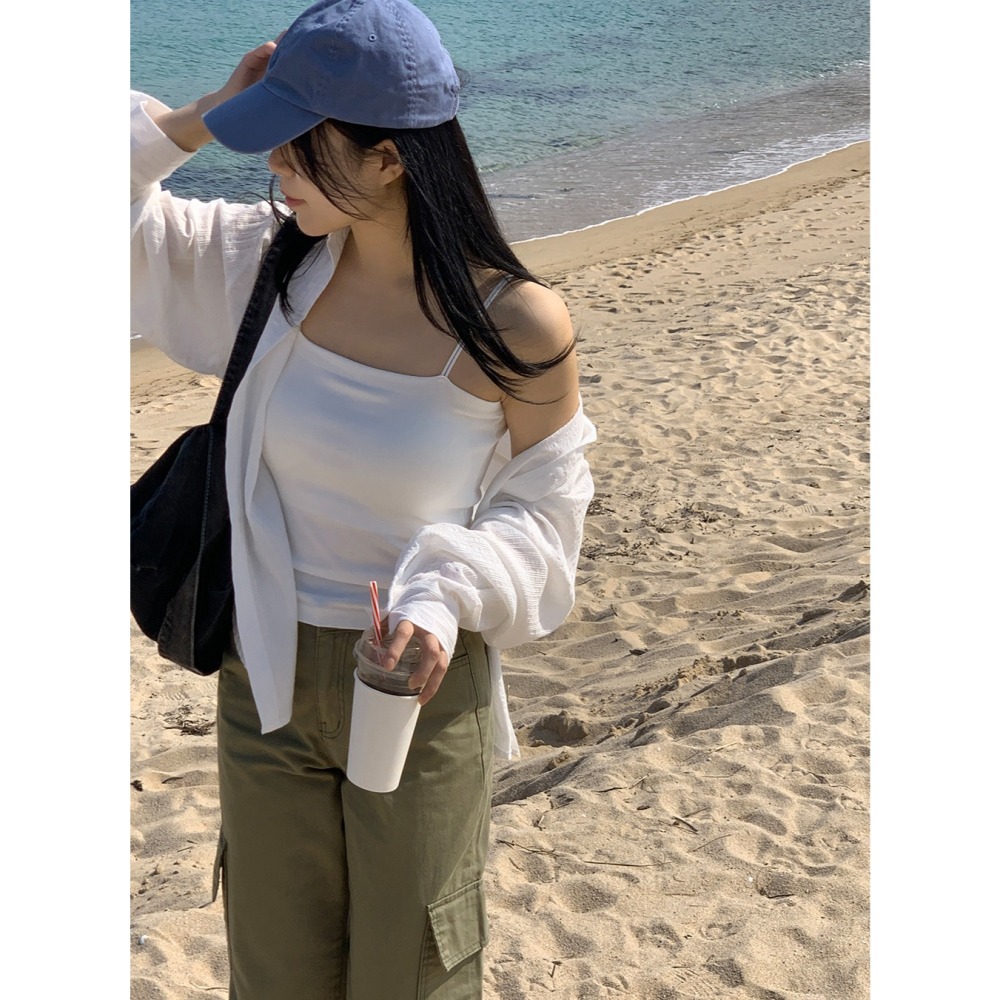 🇰🇷［韓妞穿搭-現貨］A047 98度C Bar細肩帶背心 98doci 背心 細肩 上衣 bar top-細節圖9