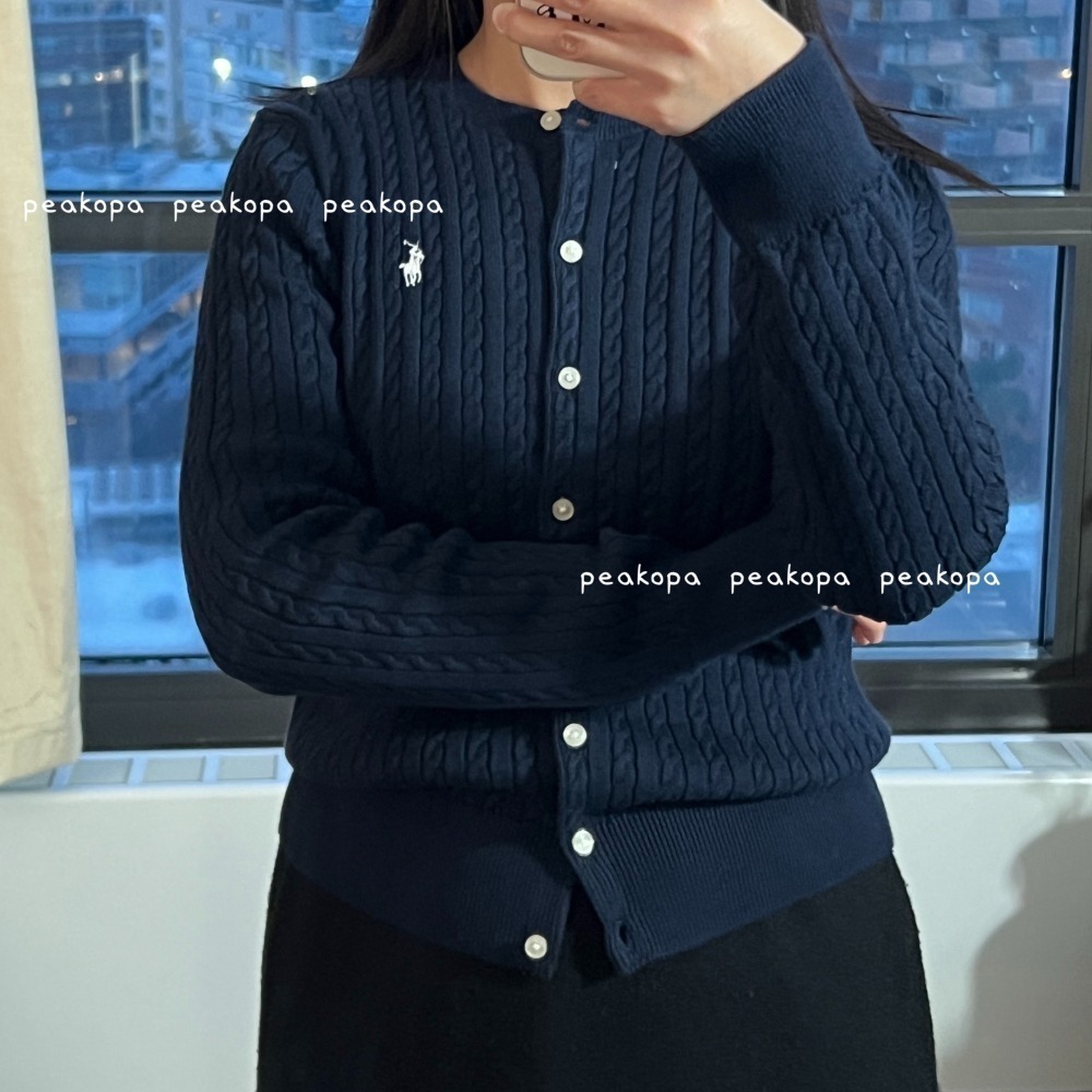 [美國品牌-現貨] 🤍 ARL03 Polo Ralph Lauren  女青年 經典麻花針織外套 針織外套-細節圖2