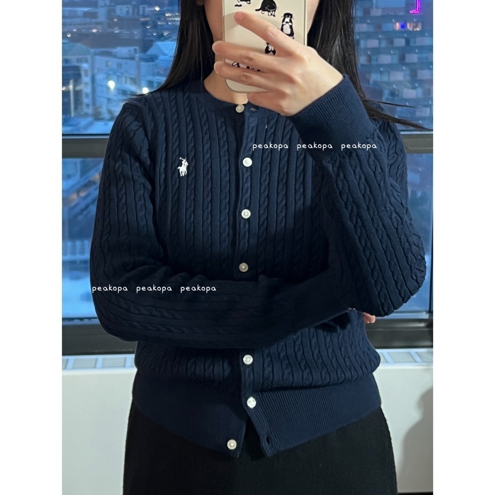 [美國品牌-現貨] 🤍 ARL03 Polo Ralph Lauren  女青年 經典麻花針織外套 針織外套-細節圖3