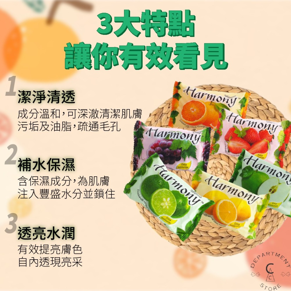 【現貨】香皂 肥皂 水果香皂 水果皂 Harmony 水果香皂75g 柳橙 黃檸檬 葡萄 草莓 綠檸檬 蘋果-細節圖4