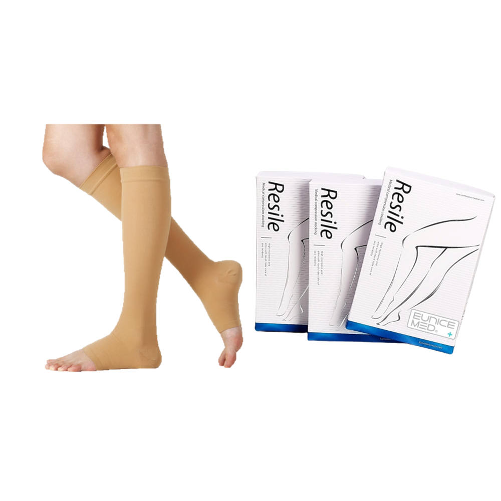 【EuniceMed】醫用輔助襪/漸進式壓力襪(CPS-3004-BG露趾膚色小腿襪 靜脈曲張/彈性襪/久站/舒緩減壓)-細節圖2