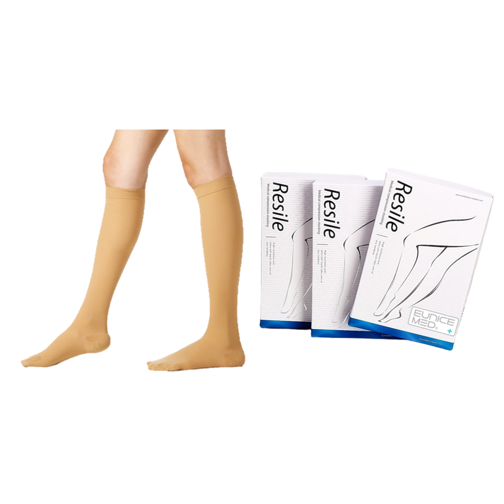 【EuniceMed】醫用輔助襪/漸進式壓力襪(CPS-3002-BG包趾膚色小腿襪 靜脈曲張/彈性襪/久站/舒緩減壓)-細節圖2