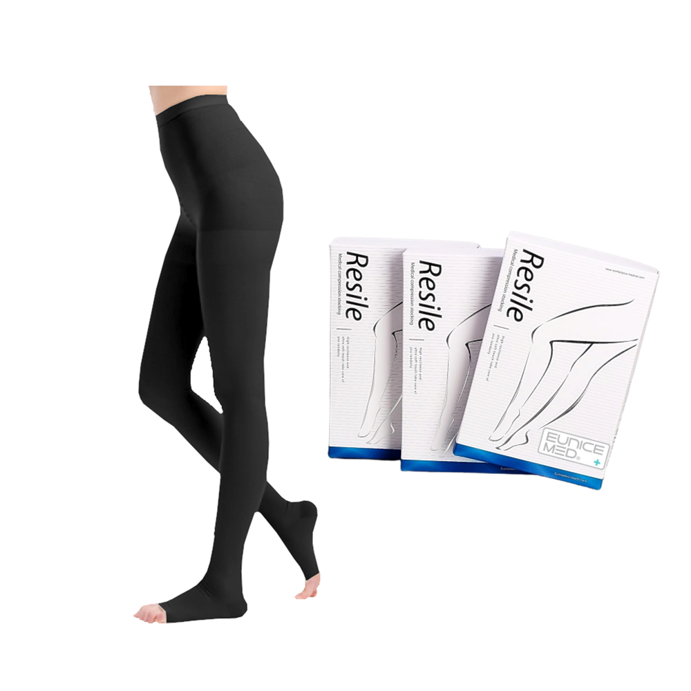 【EuniceMed】醫用輔助襪/漸進式壓力襪(CPS-3404-BK露趾黑色褲襪 靜脈曲張/彈性襪/久站/舒緩減壓)-細節圖2