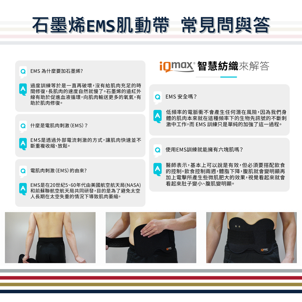 【iQmax】EMS石墨烯肌動帶(肌肉刺激加強訓練復健按摩/EMS健身無線控制器/乾式電極/智慧紡織)-細節圖9