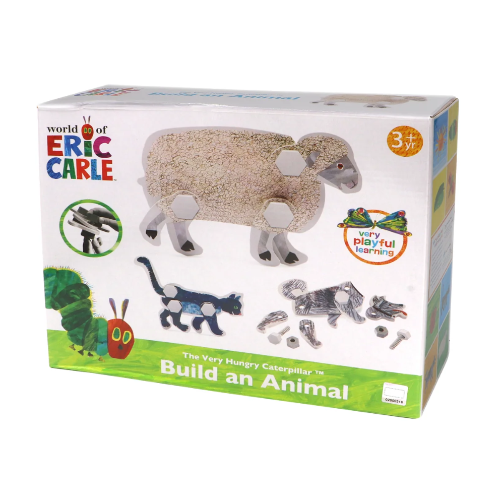 Eric Carle 艾瑞卡爾 《好餓的毛毛蟲》 動物拼裝組 螺絲木頭玩具🐑🐷🐄🐺🐱-細節圖4