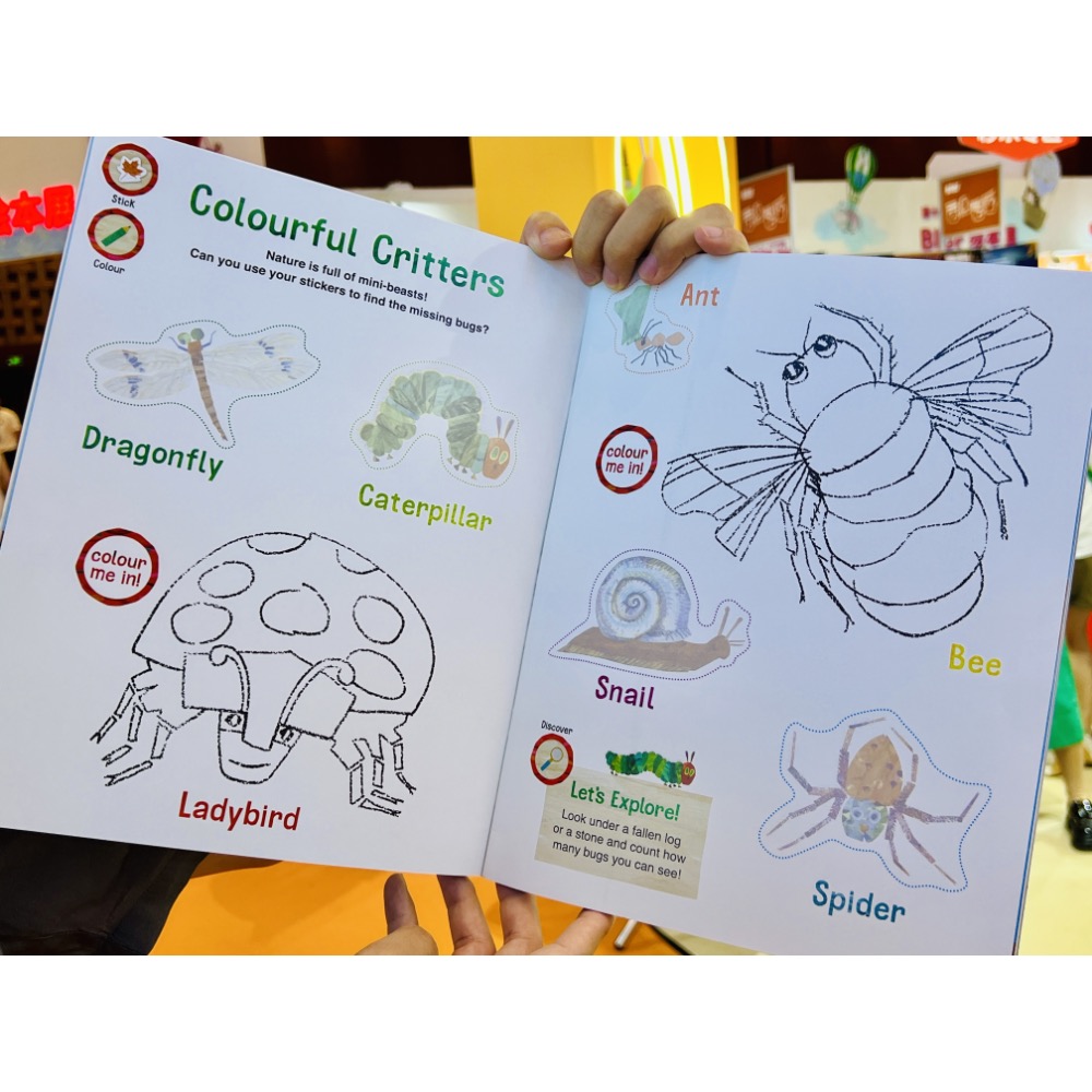 🐛✨ 全新到貨！Eric Carle 艾瑞卡爾《好餓的毛毛蟲》自然貼紙著色本-細節圖2