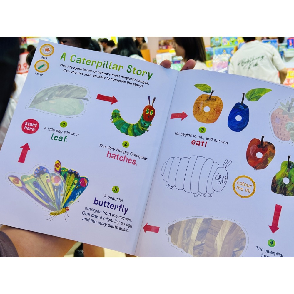 🐛✨ 全新到貨！Eric Carle 艾瑞卡爾《好餓的毛毛蟲》自然貼紙著色本-細節圖5