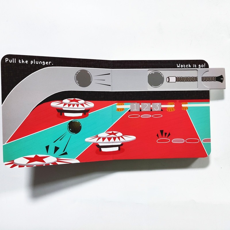 英文硬頁書 PINBALL! 彈球互動抽拉書 低幼 機關書 遊戲書 抽拉書-細節圖2