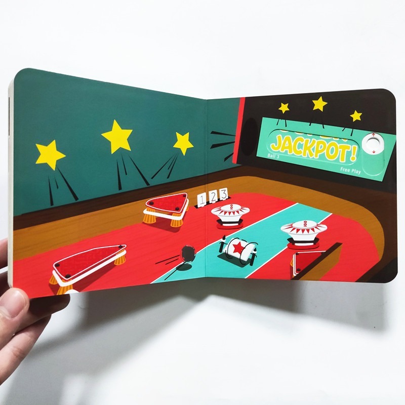 英文硬頁書 PINBALL! 彈球互動抽拉書 低幼 機關書 遊戲書 抽拉書-細節圖6