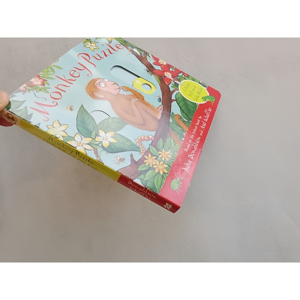 The Snail and the Whale 低幼 Monkey Puzzle 英文硬頁書 抽拉書 轉轉 機關書-細節圖4