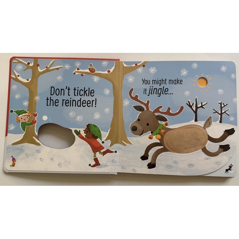 【Usborne】英文觸摸發聲書 低幼 硬頁書 撕不爛｜Don’t tickle the… 系列｜馴鹿/聖誕老人-細節圖6