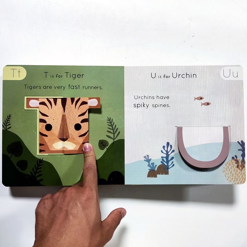 【英文】AN ALPHABET OF ANIMALS｜A-Z 動物字母硬頁書 翻翻書 低幼英語啟蒙-細節圖4
