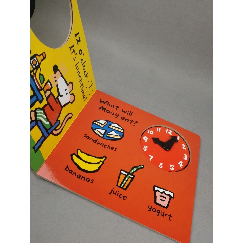 【英文】Maisy’s First Clock 小鼠波波 操作時鐘書｜幼兒時間學習｜可轉動指針｜啟蒙厚紙板書-細節圖4