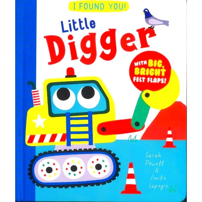 【英文】I Found You! Little Digger 翻翻書｜觸摸布翻頁書｜工程車繪本｜幼兒英文啟蒙｜硬頁書-細節圖2
