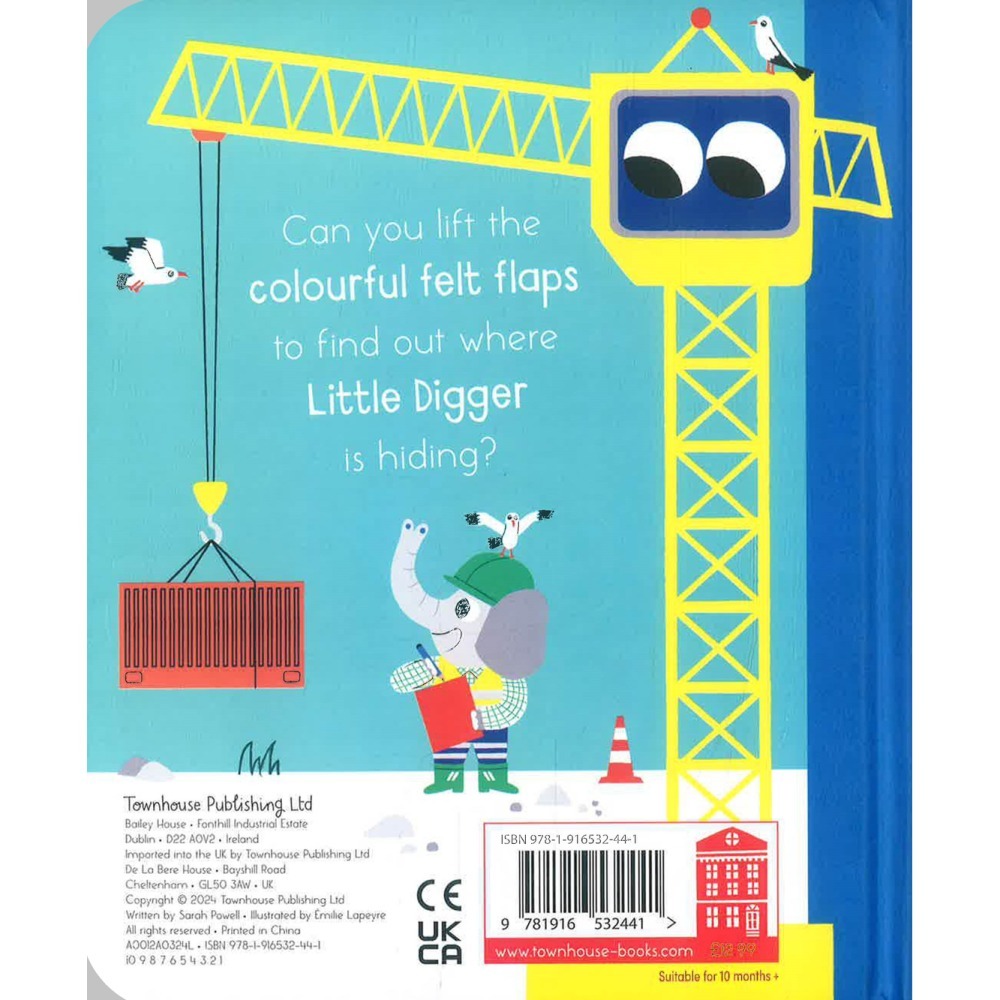 【英文】I Found You! Little Digger 翻翻書｜觸摸布翻頁書｜工程車繪本｜幼兒英文啟蒙｜硬頁書-細節圖3