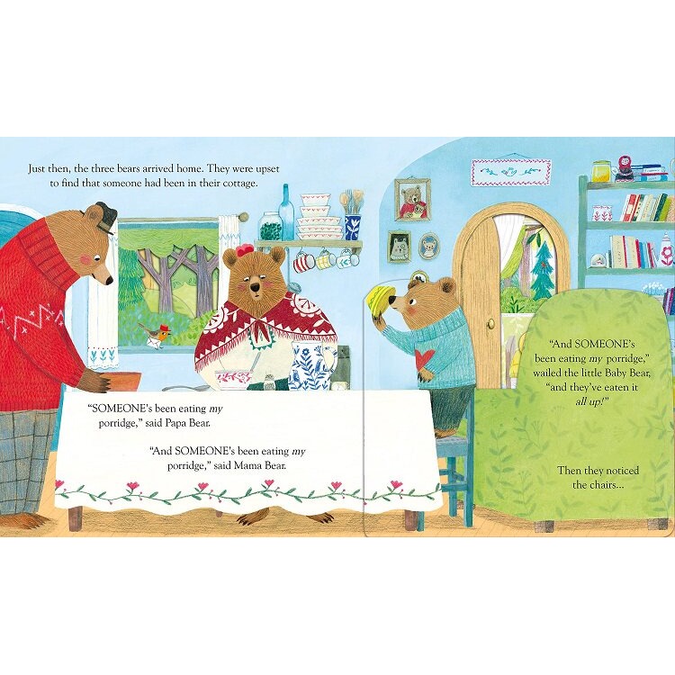 【英文】Goldilocks and the Three Bears 三隻熊 翻翻書 Usborne 硬頁書-細節圖2