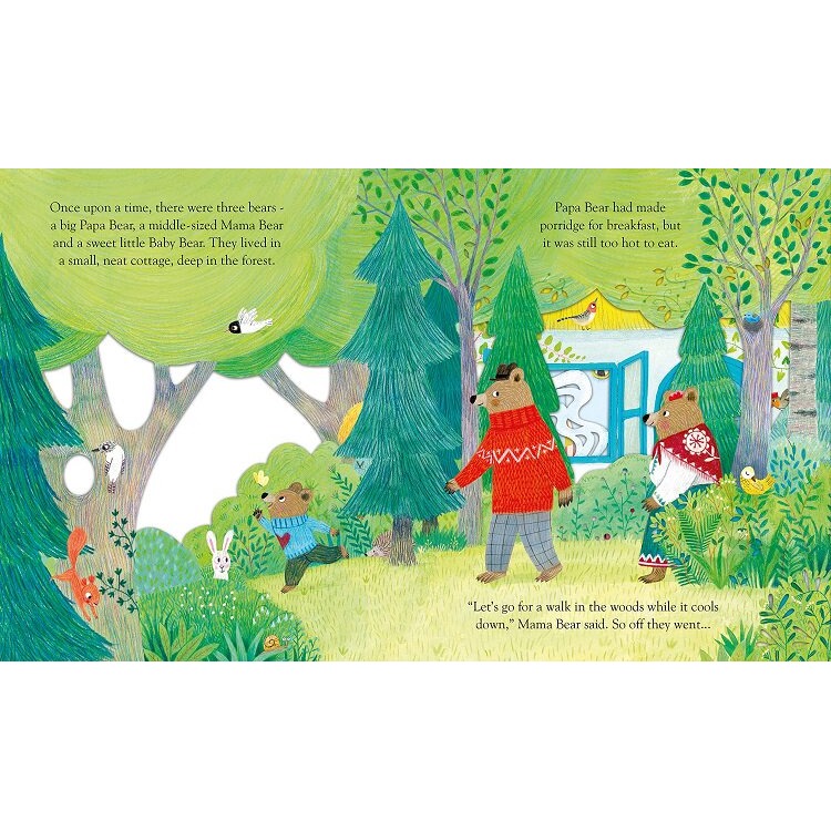 【英文】Goldilocks and the Three Bears 三隻熊 翻翻書 Usborne 硬頁書-細節圖4