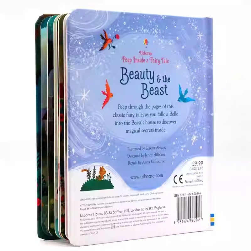 【英文】Beauty & the Beast 美女與野獸 洞洞書 翻翻書 Usborne童話繪本 硬頁書-細節圖4