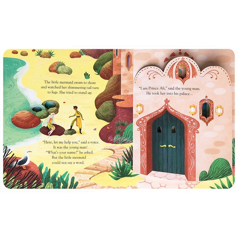 【英文】The Little Mermaid 小美人魚 洞洞書 翻翻書 Usborne童話繪本 硬頁書-細節圖5