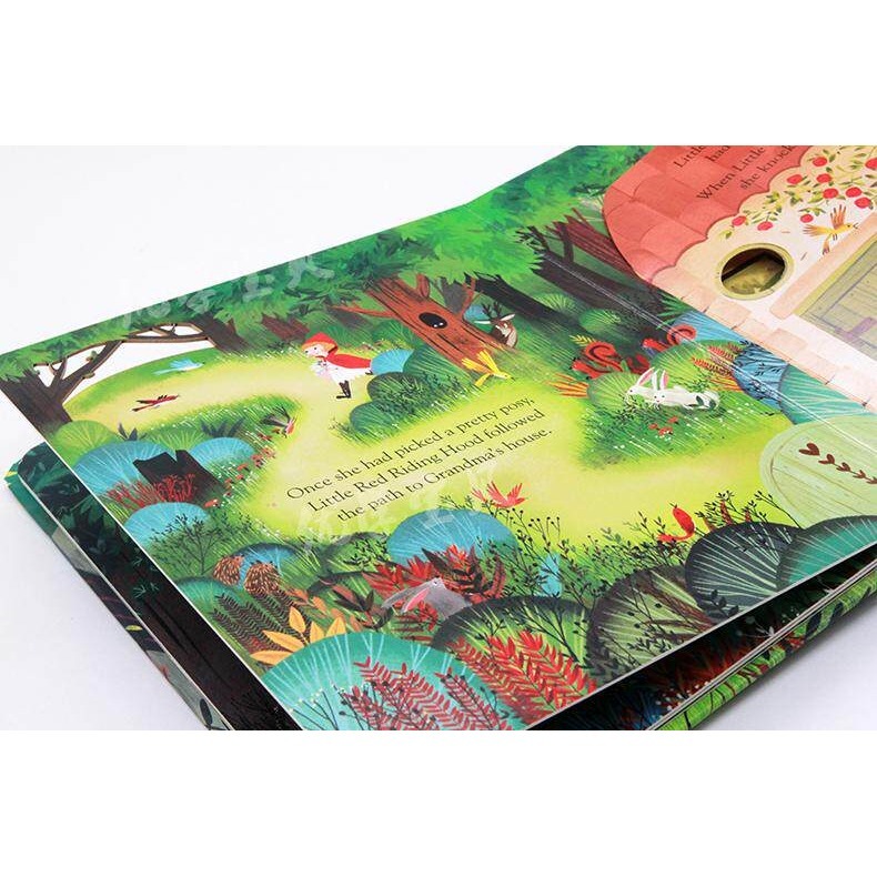 【英文】Little Red Riding Hood 小紅帽 洞洞書 翻翻書 Usborne童話繪本 硬頁書-細節圖3