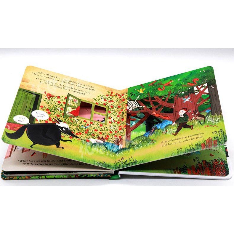 【英文】Little Red Riding Hood 小紅帽 洞洞書 翻翻書 Usborne童話繪本 硬頁書-細節圖4