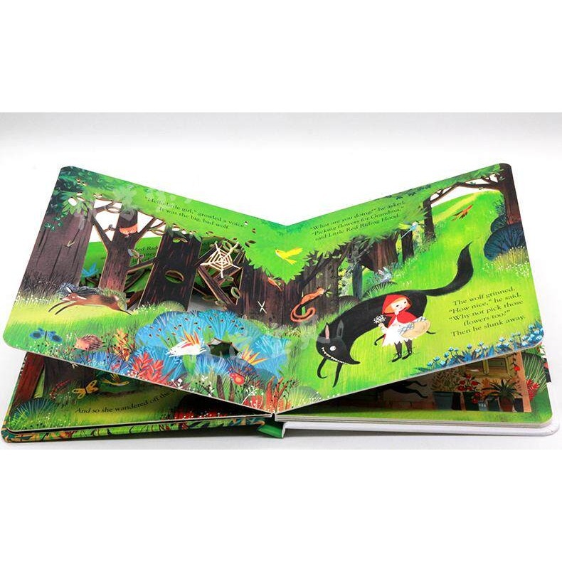 【英文】Little Red Riding Hood 小紅帽 洞洞書 翻翻書 Usborne童話繪本 硬頁書-細節圖7