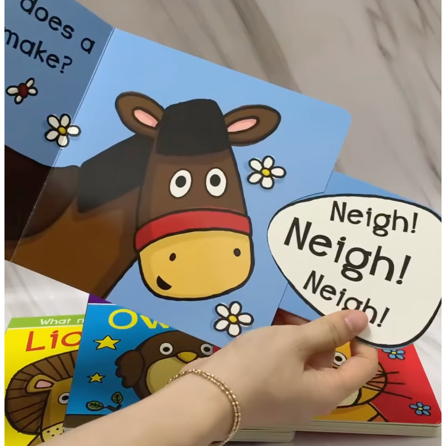 【英文】What Noise Does a Cow Make?牛牛怎麼叫？ 動物聲音 啟蒙 硬頁書｜寶寶學語 發聲-細節圖6