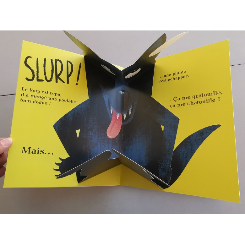 【法文】Il est fou ce loup!   狼來了｜翻翻書｜幼兒情緒繪本｜法文童書｜機關書 立體書-細節圖3