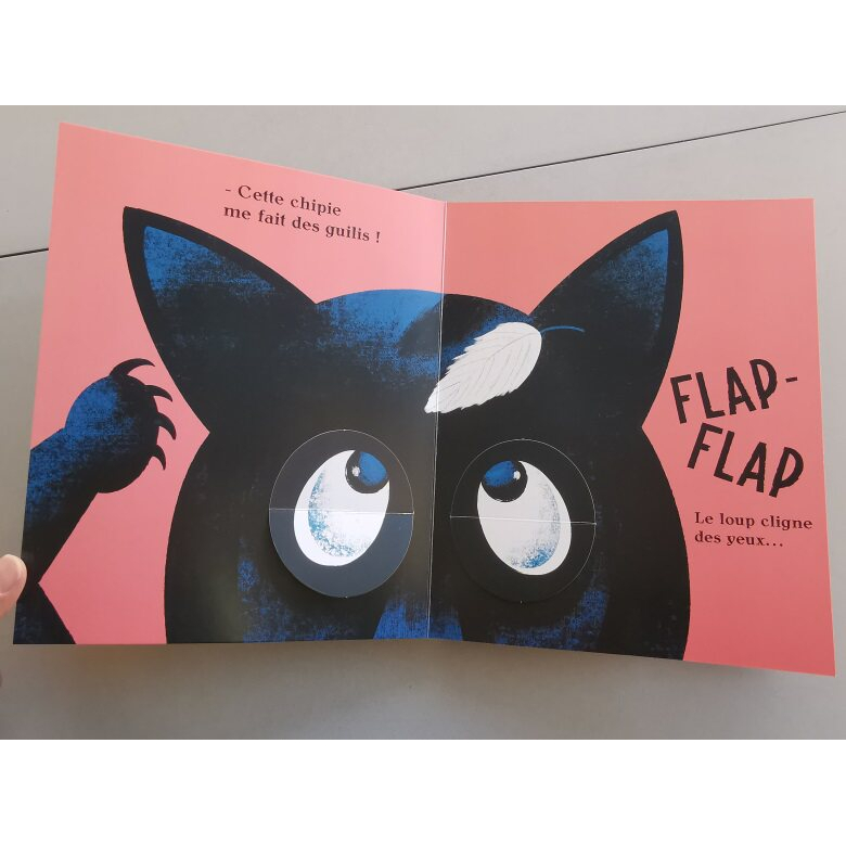 【法文】Il est fou ce loup!   狼來了｜翻翻書｜幼兒情緒繪本｜法文童書｜機關書 立體書-細節圖4