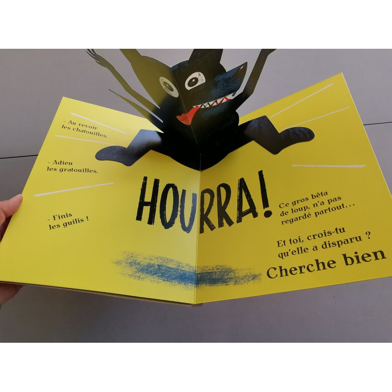 【法文】Il est fou ce loup!   狼來了｜翻翻書｜幼兒情緒繪本｜法文童書｜機關書 立體書-細節圖6