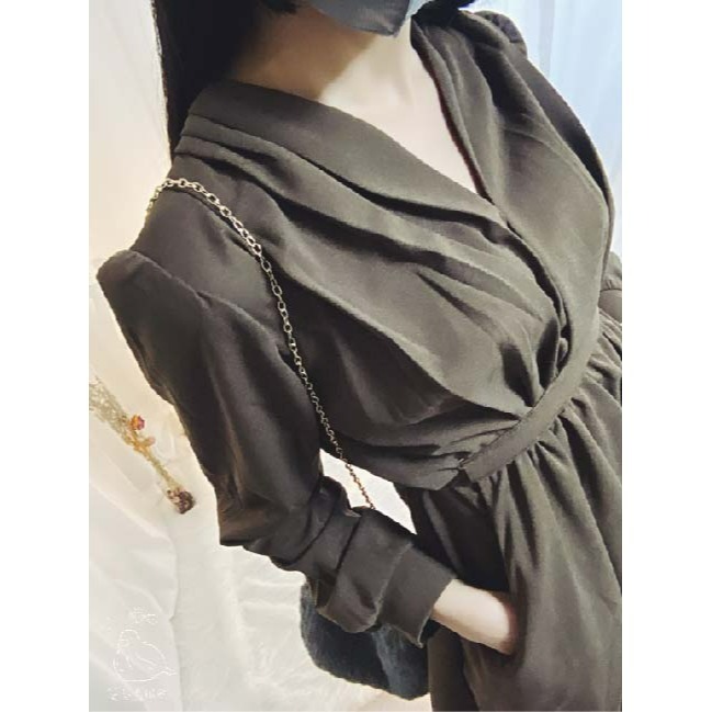 氣質深咖長裙綁帶多件套裝便宜特賣秋冬連衣裙洋裝裙子針織衫毛衣馬甲燈芯絨雪紡大衣襯衫窄裙百褶短裙長袖七分袖衛衣帽踢T恤西裝-細節圖4