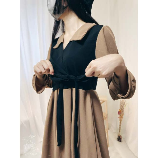 雪紡側綁帶假兩件套裝便宜特賣秋冬連衣裙洋裝裙子針織衫毛衣馬甲燈芯絨雪紡大衣襯衫窄裙百褶短裙長袖七分袖衛衣帽踢T恤西裝寬褲-細節圖4