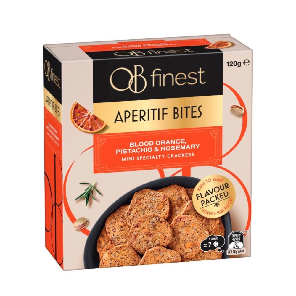 ob finest 澳洲熱銷餅乾 🤩盒裝120克 血橙、開心果與迷迭香  番茄和黑橄欖-規格圖1