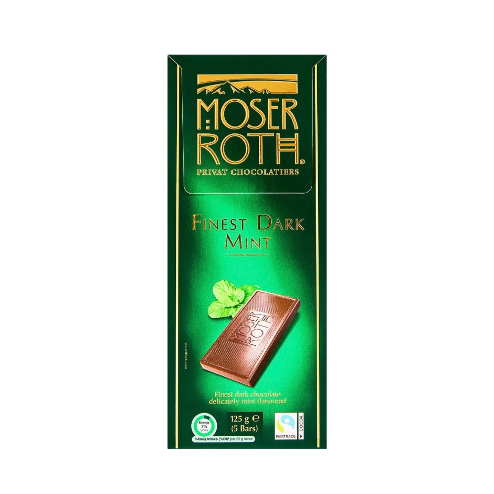 Moser 巧克力 125克 多種口味 薄荷 黑巧克力 白巧克力 海鹽焦糖-規格圖1