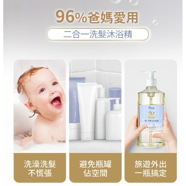 法緻 fees 嬰兒柔護洗髮沐浴精600ml 蘋果香 棉花香 專櫃正貨 長效期【ᴛᴜᴍᴀɴᴅɪ 選品】-細節圖2