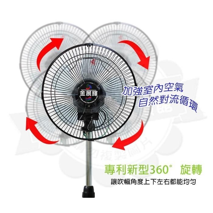 超商取貨限1台-金展輝12吋360°旋轉立扇 工業扇 電扇 電風扇 AB-1211-細節圖3
