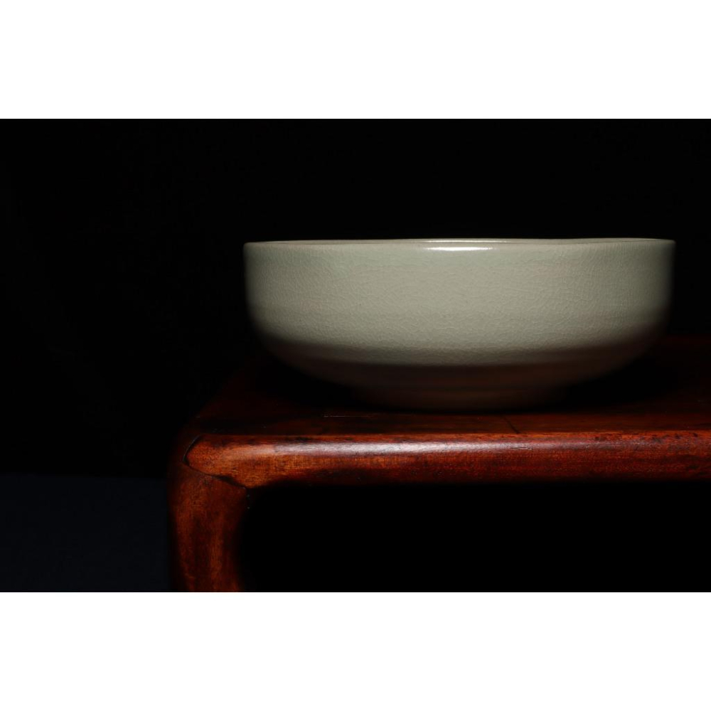 《部町》日本 原平窯 加藤善昌 青瓷亀甲 銀杏 菓子缽 附木箱｜抹茶 茶道具 茶道 花道 花藝 神社 京都 古董 茶碗-細節圖2