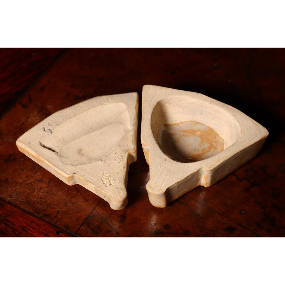 《部町》日本 松月款 萩燒扇形香盒｜抹茶 茶道具 茶道 花道 花藝 神社 京都 古董 茶碗 茶杯-細節圖8