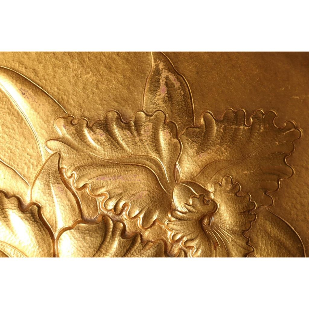 《部町》日本 人間國寶 金森 映井智 雕金 鳶尾花 銅版畫｜抹茶 茶道具 茶道 花道 花藝 神社 京都 古董 茶碗 茶杯-細節圖2