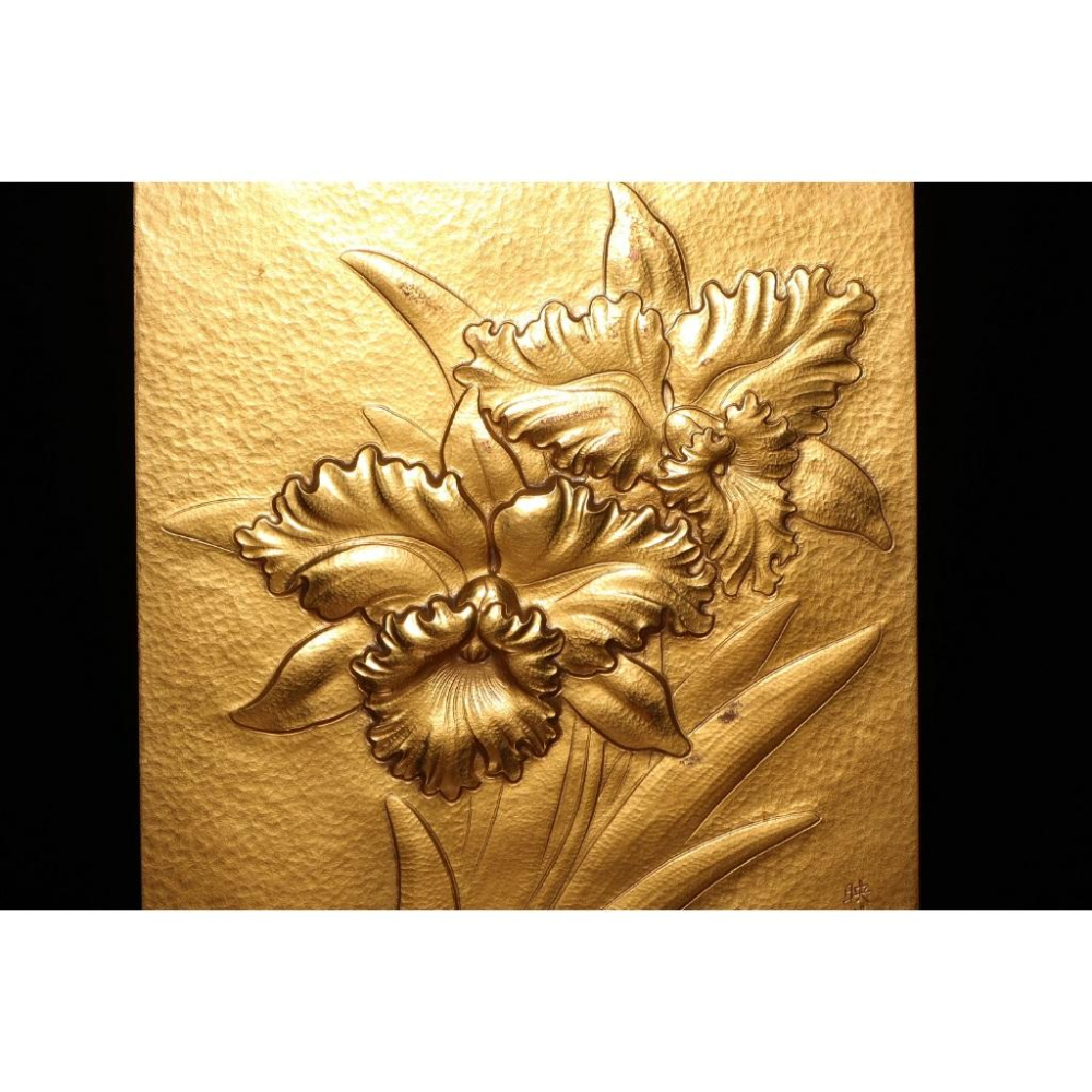 《部町》日本 人間國寶 金森 映井智 雕金 鳶尾花 銅版畫｜抹茶 茶道具 茶道 花道 花藝 神社 京都 古董 茶碗 茶杯-細節圖3