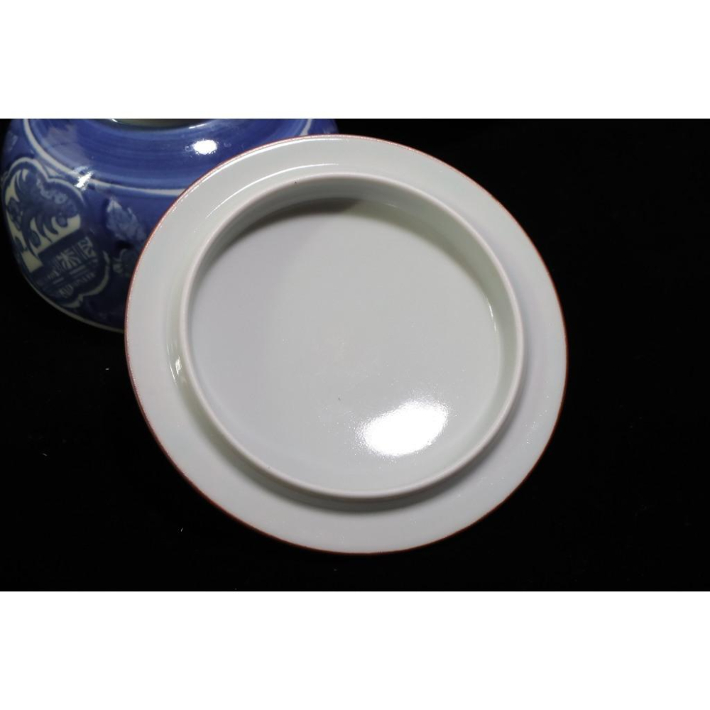 《部町》日本 有田燒 染付青花蘭草蓋茶杯 五客 附木箱｜抹茶 茶道具 茶道 花道 花藝 神社 京都 古董 茶碗 茶杯-細節圖6