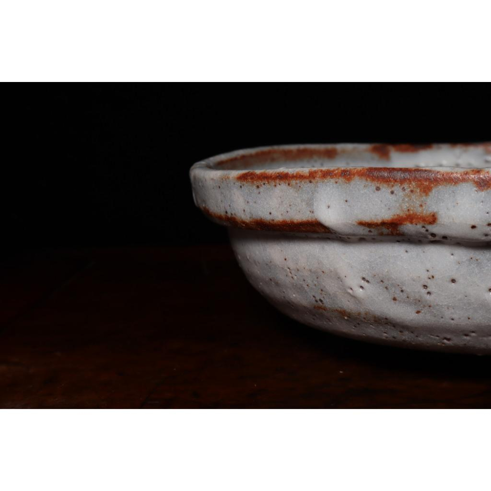 《部町》日本 桔梗屋窯 五代桑原小三郎 志野三ツ脚 菓子鉢｜抹茶 茶道具 茶道 花道 花藝 神社 京都 古董 茶碗 茶杯-細節圖7