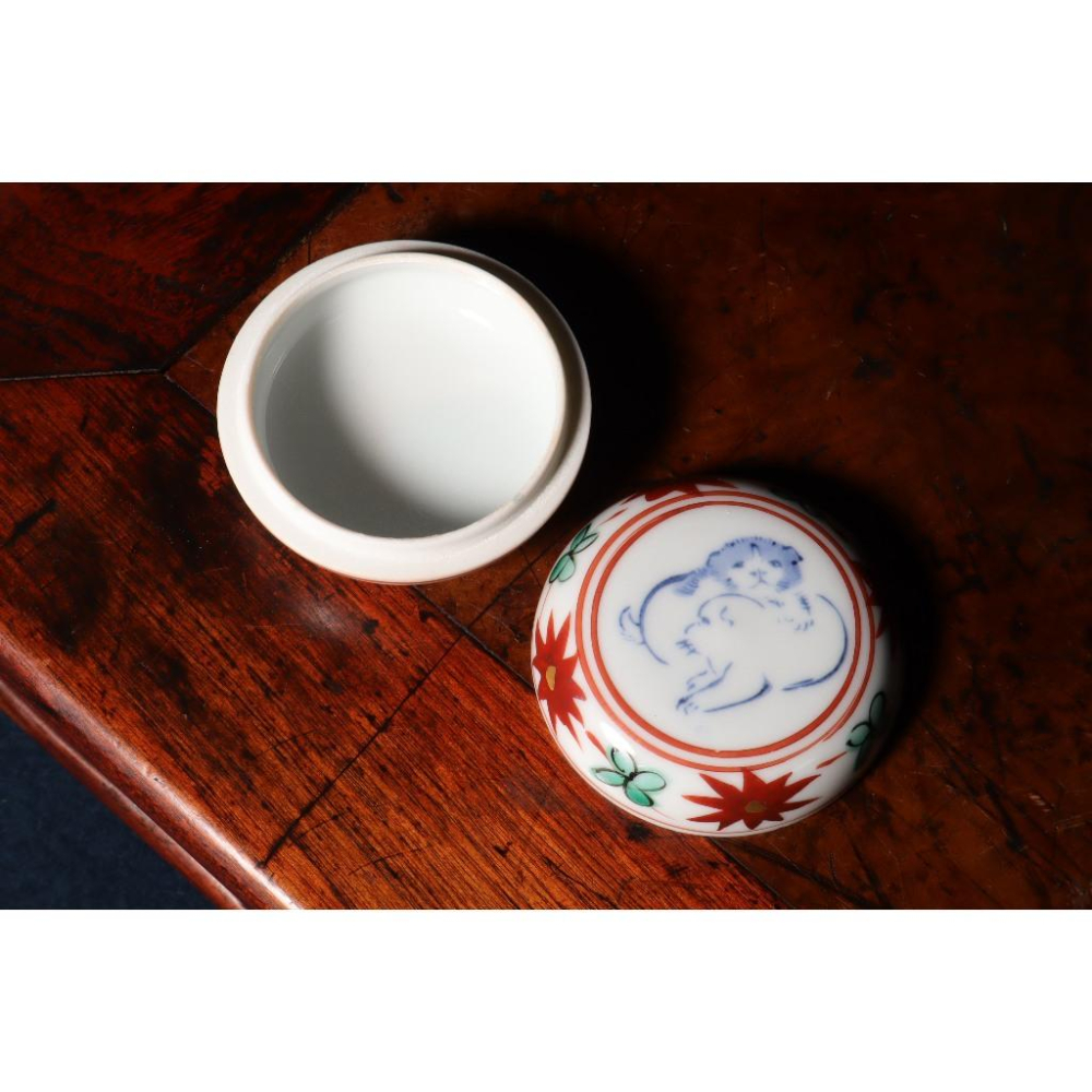 《部町》日本 靜山 手繪 犬 香盒｜抹茶 茶道具 茶道 花道 花藝 神社 京都 古董 茶碗 茶杯-細節圖2