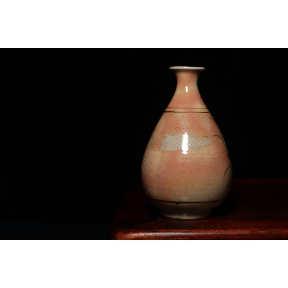 《部町》日本 萩燒鐵繪 天球瓶 花瓶｜抹茶 茶道具 茶道 花道 花藝 神社 京都 古董 茶碗 茶杯-細節圖3