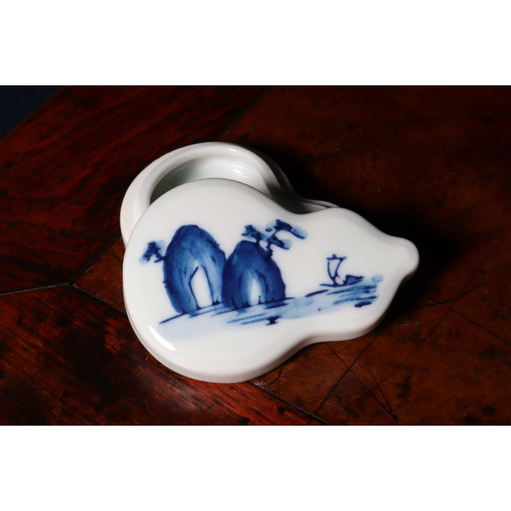 《部町》日本 青花繪葫蘆型香盒｜抹茶 茶道具 茶道 花道 花藝 神社 京都 古董 茶碗 茶杯-細節圖5