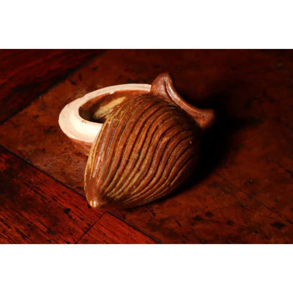 《部町》日本 信樂燒 桃型香盒｜抹茶 茶道具 茶道 花道 花藝 神社 京都 古董 茶碗 茶杯-細節圖4