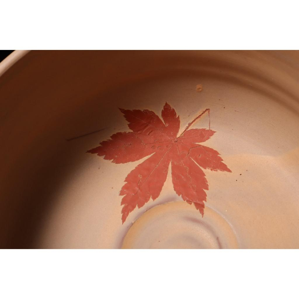 《部町》 日本 常滑燒 朱泥楓葉抹茶碗｜抹茶 茶道具 茶道 花道 花藝 神社 京都 古董 茶碗 茶杯-細節圖7