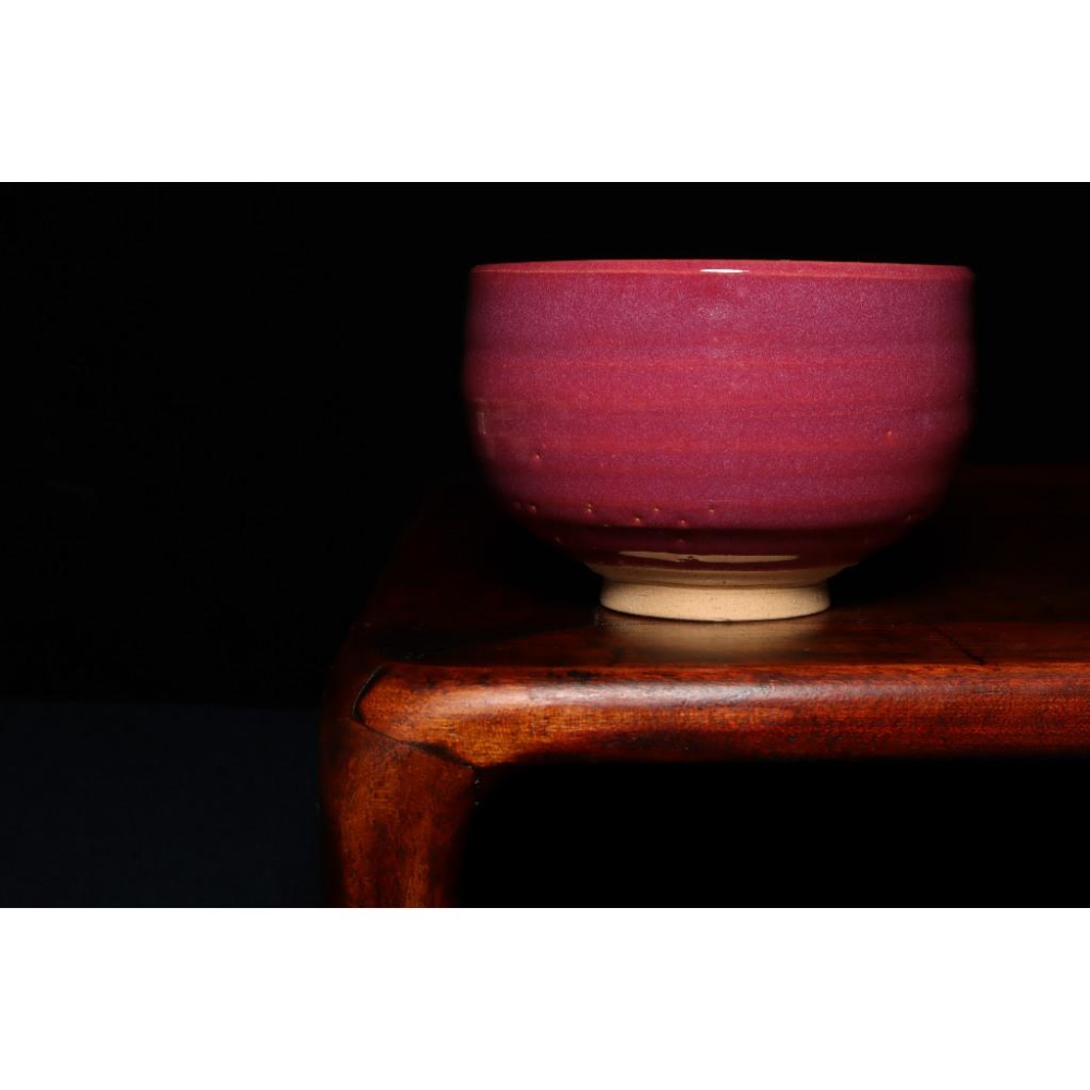 《部町》日本 作家款 菫釉抹茶碗｜抹茶 茶道具 茶道 花道 花藝 神社 京都 古董 茶碗 茶杯-細節圖2