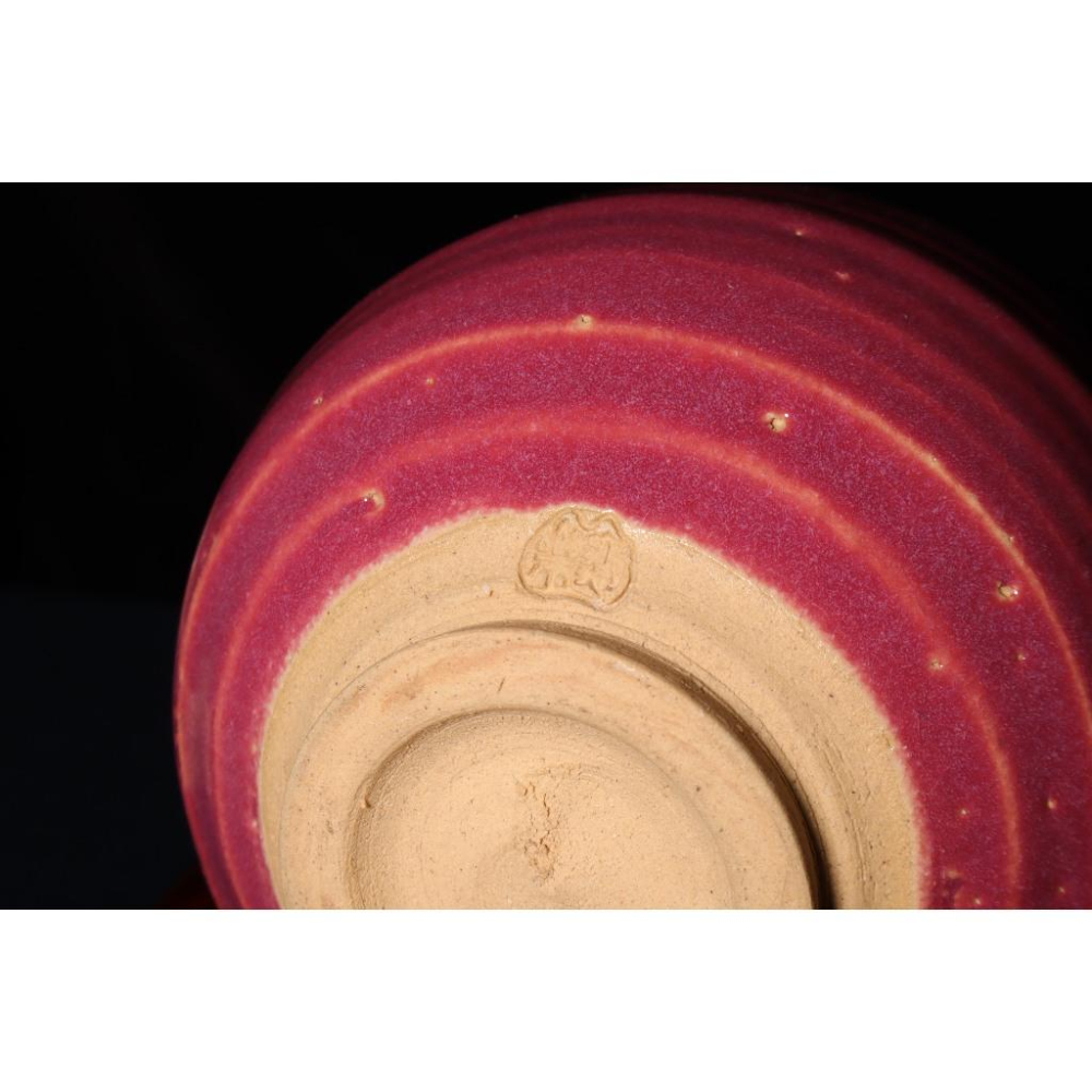 《部町》日本 作家款 菫釉抹茶碗｜抹茶 茶道具 茶道 花道 花藝 神社 京都 古董 茶碗 茶杯-細節圖7